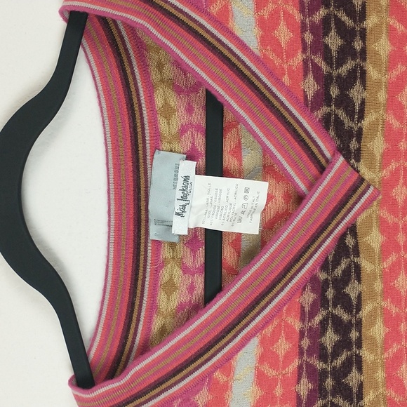 Missoni Womens Wool Blend Retro Striped Geometric V Neck Long Sleeve Sweater 40 - Picture 2 of 9